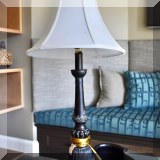 D07. Kirsch black resin lamp. 25”h - $18 